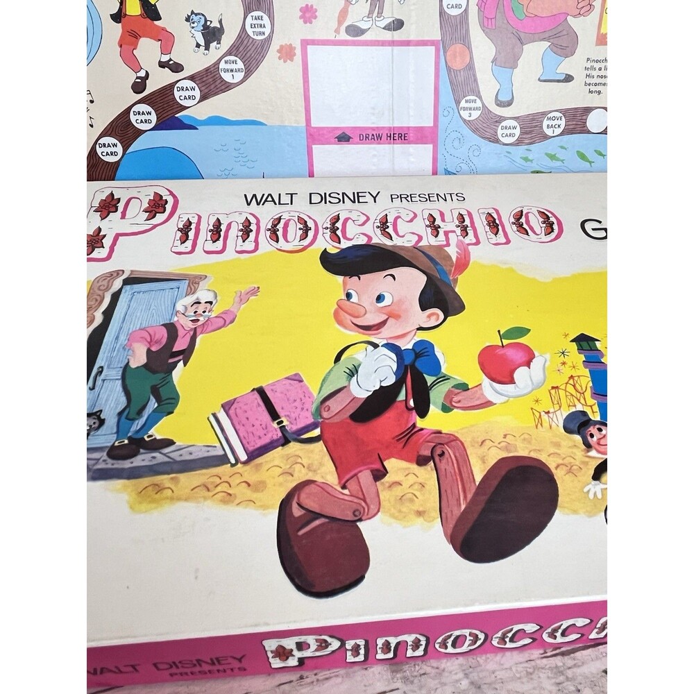 Walt Disney Presents Pinocchio Board Game Parker Brothers 1971 Complete